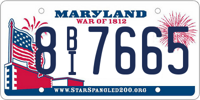 MD license plate 8BI7665