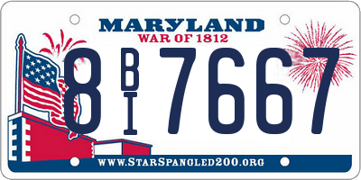 MD license plate 8BI7667