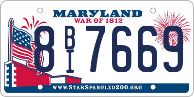 MD license plate 8BI7669