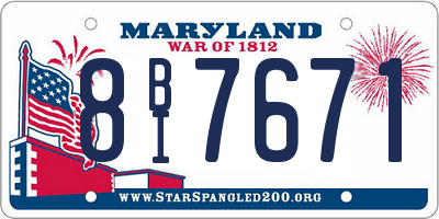 MD license plate 8BI7671