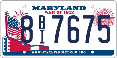 MD license plate 8BI7675