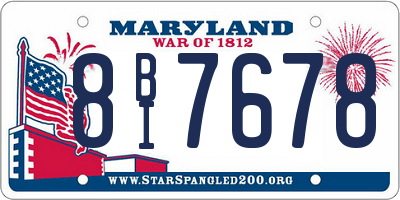 MD license plate 8BI7678