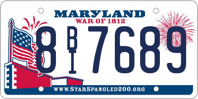 MD license plate 8BI7689
