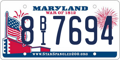 MD license plate 8BI7694