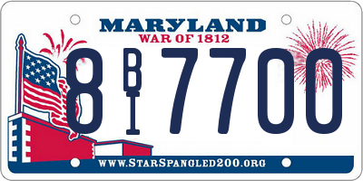 MD license plate 8BI7700