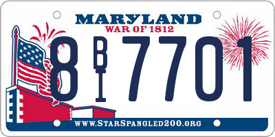 MD license plate 8BI7701