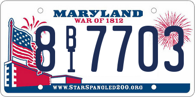 MD license plate 8BI7703