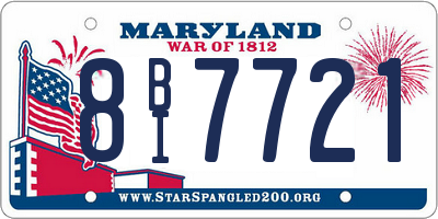 MD license plate 8BI7721
