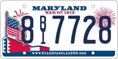 MD license plate 8BI7728