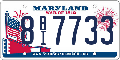 MD license plate 8BI7733