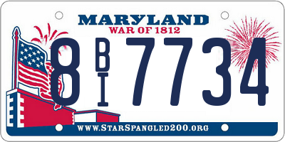 MD license plate 8BI7734