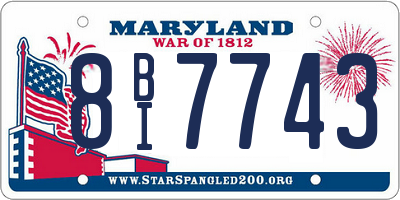 MD license plate 8BI7743