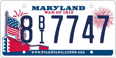 MD license plate 8BI7747
