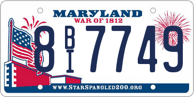 MD license plate 8BI7749