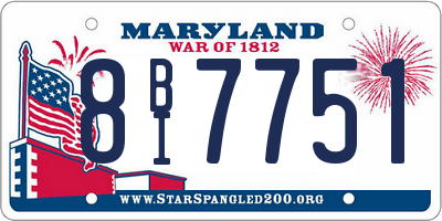 MD license plate 8BI7751