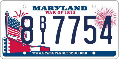 MD license plate 8BI7754