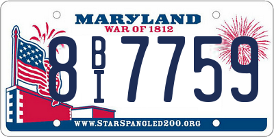 MD license plate 8BI7759