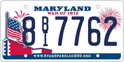 MD license plate 8BI7762