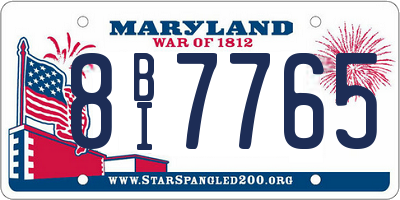 MD license plate 8BI7765