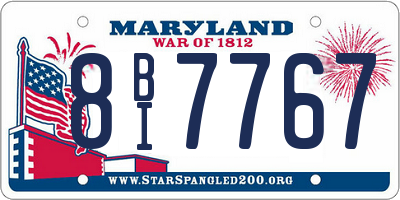 MD license plate 8BI7767