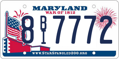 MD license plate 8BI7772