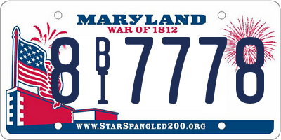 MD license plate 8BI7778