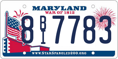 MD license plate 8BI7783
