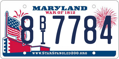 MD license plate 8BI7784