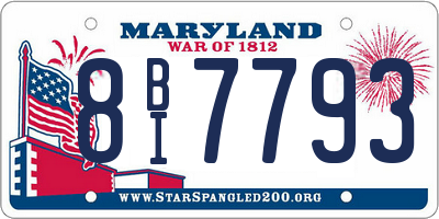 MD license plate 8BI7793