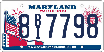MD license plate 8BI7798