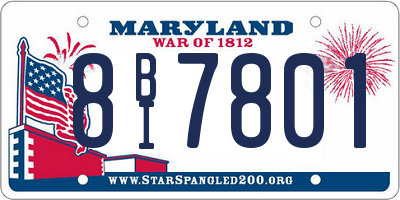 MD license plate 8BI7801