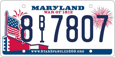 MD license plate 8BI7807