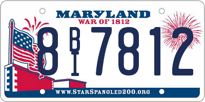 MD license plate 8BI7812