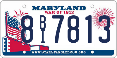 MD license plate 8BI7813