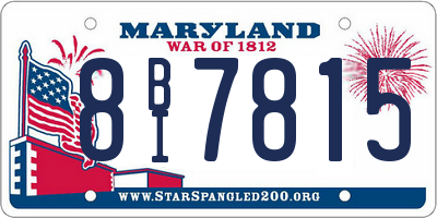 MD license plate 8BI7815