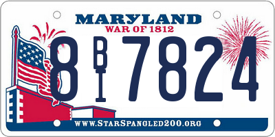 MD license plate 8BI7824