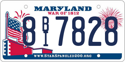MD license plate 8BI7828