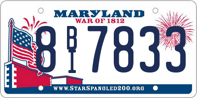 MD license plate 8BI7833