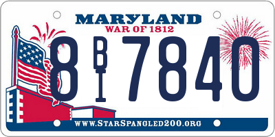 MD license plate 8BI7840