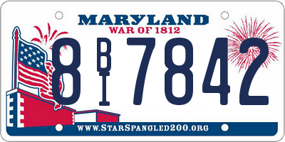MD license plate 8BI7842