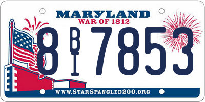 MD license plate 8BI7853
