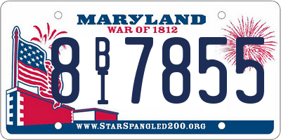 MD license plate 8BI7855