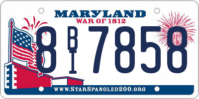 MD license plate 8BI7858
