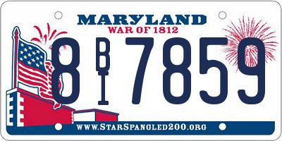 MD license plate 8BI7859