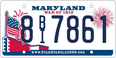 MD license plate 8BI7861