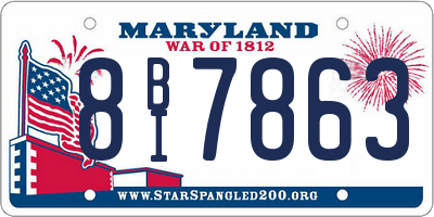 MD license plate 8BI7863
