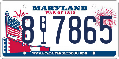 MD license plate 8BI7865