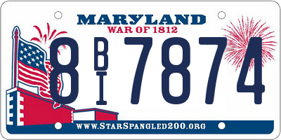 MD license plate 8BI7874