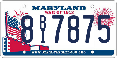 MD license plate 8BI7875
