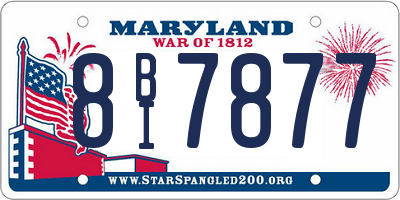 MD license plate 8BI7877
